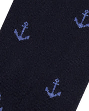 Medias negras con anclas azules para hombre 