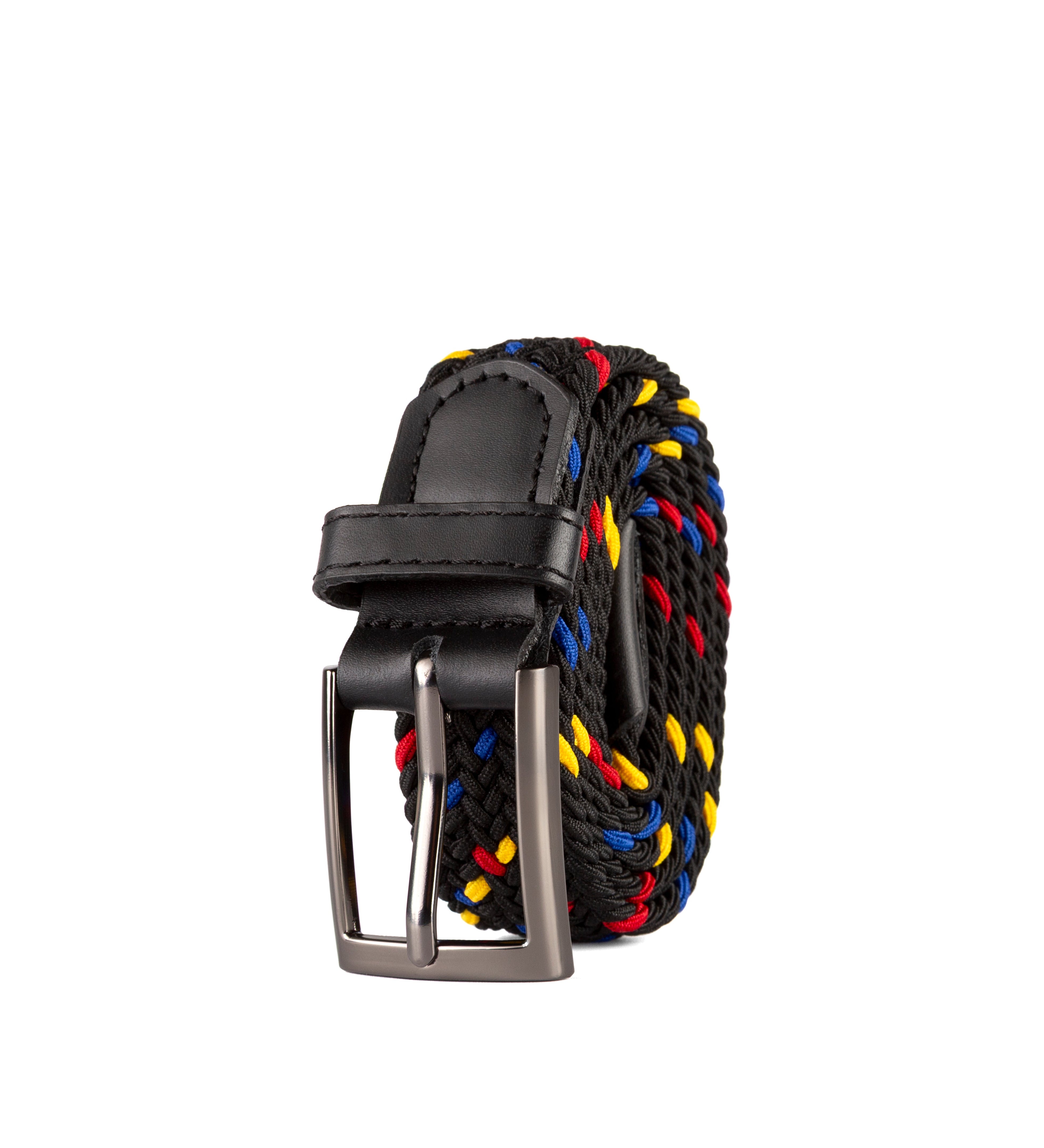 Cinturon trenzado bandera de colombia tricolor para hombre