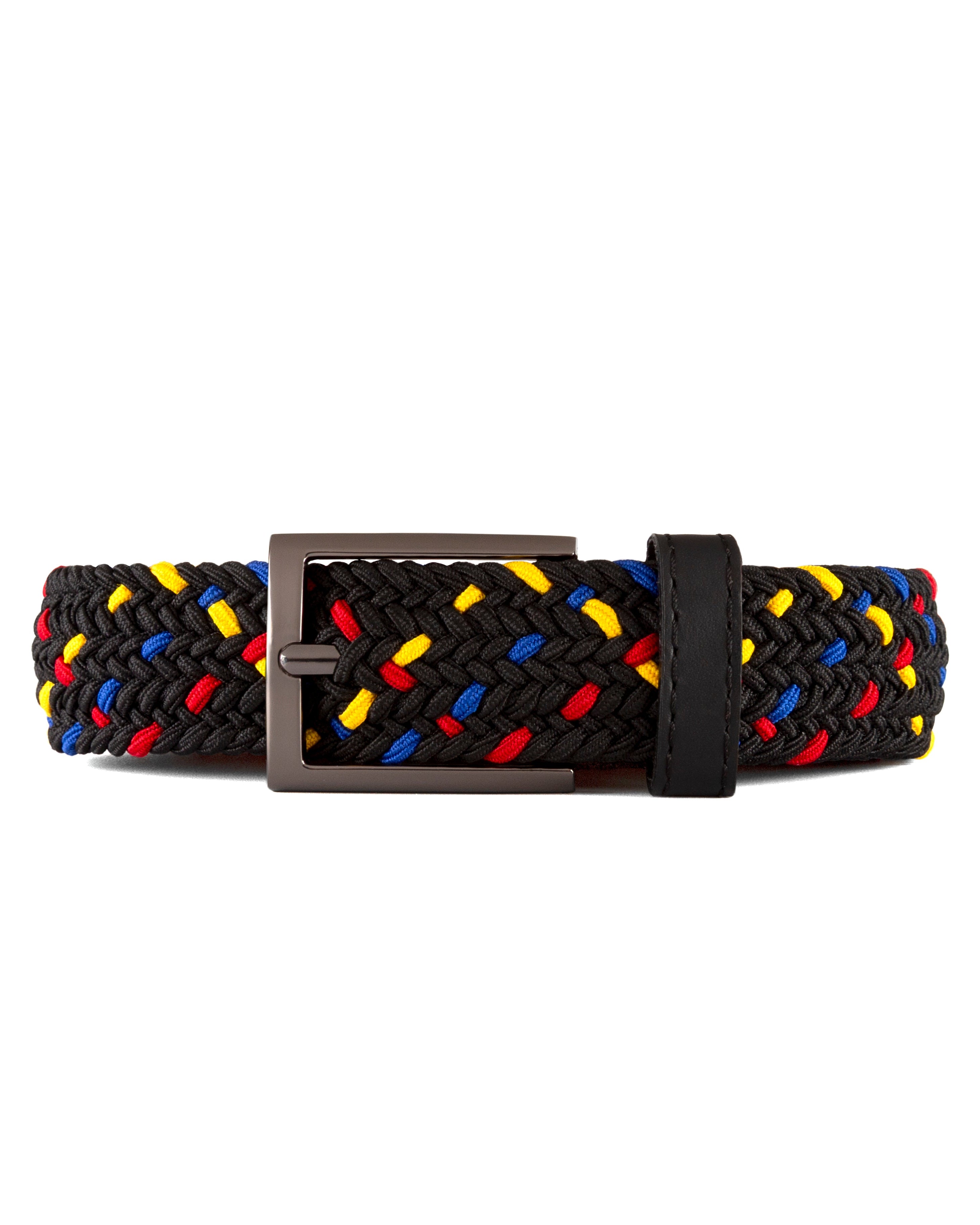 Cinturon trenzado bandera de colombia tricolor para hombre