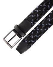 Cinturon trenzado negro y azul para hombre ideal para regalo, la oficina o un dia casual