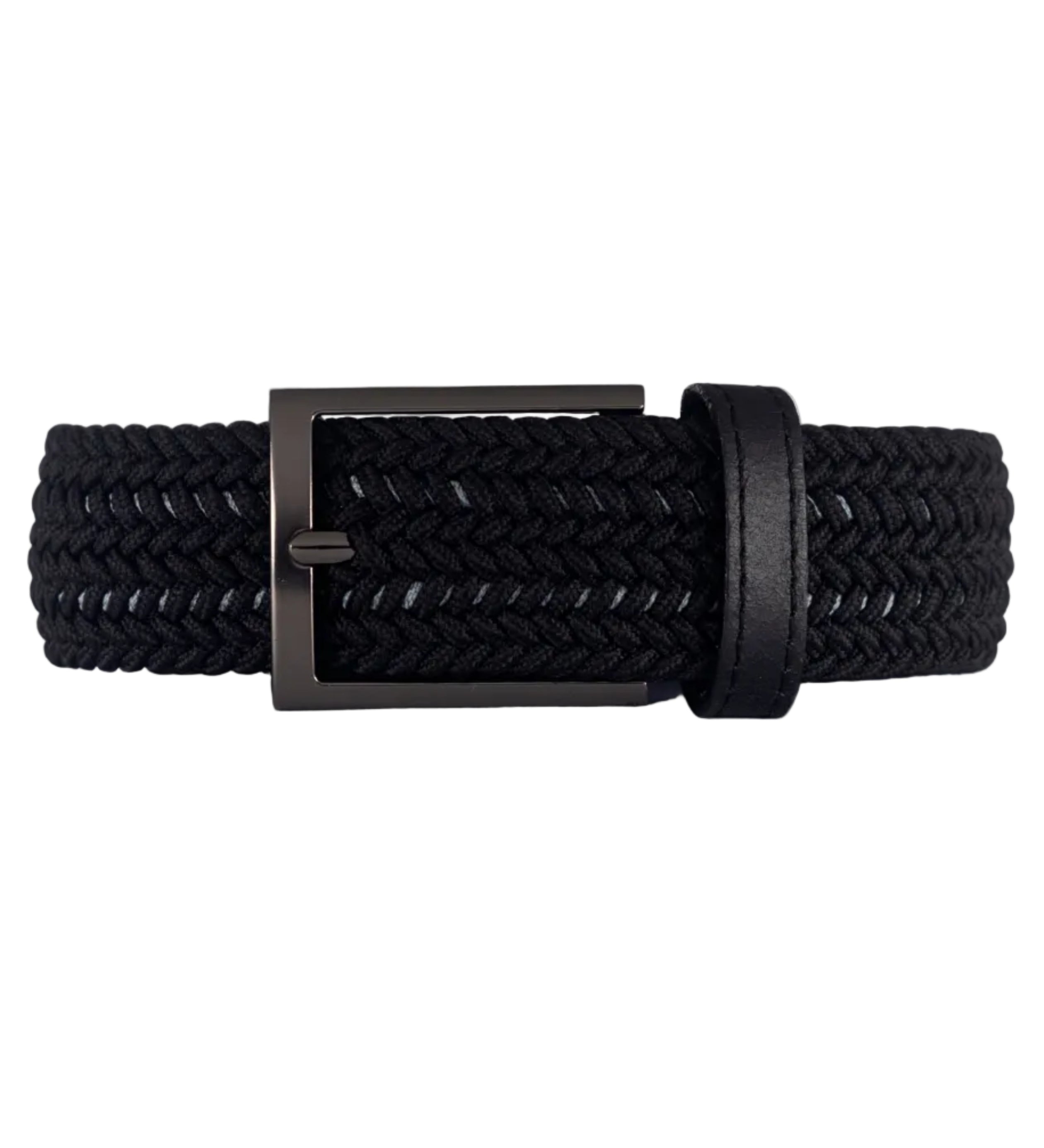 Cinturon trenzado negro para hombre ideal para regalo, la oficina o un dia casual