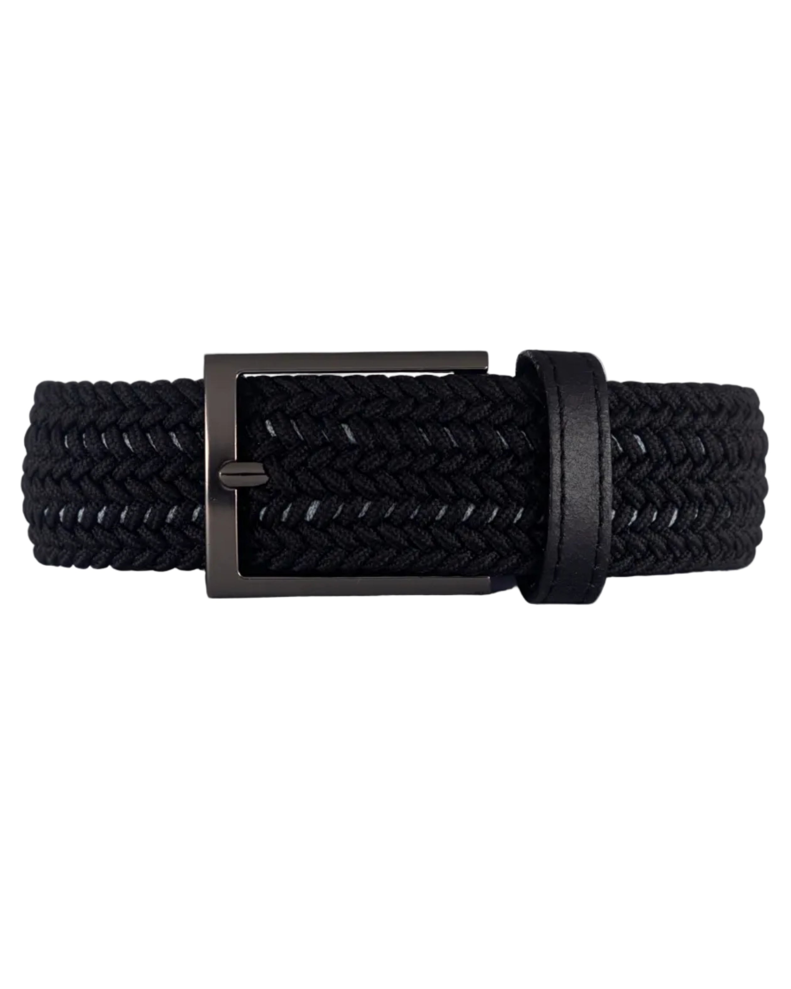 Cinturon trenzado negro para hombre ideal para regalo, la oficina o un dia casual