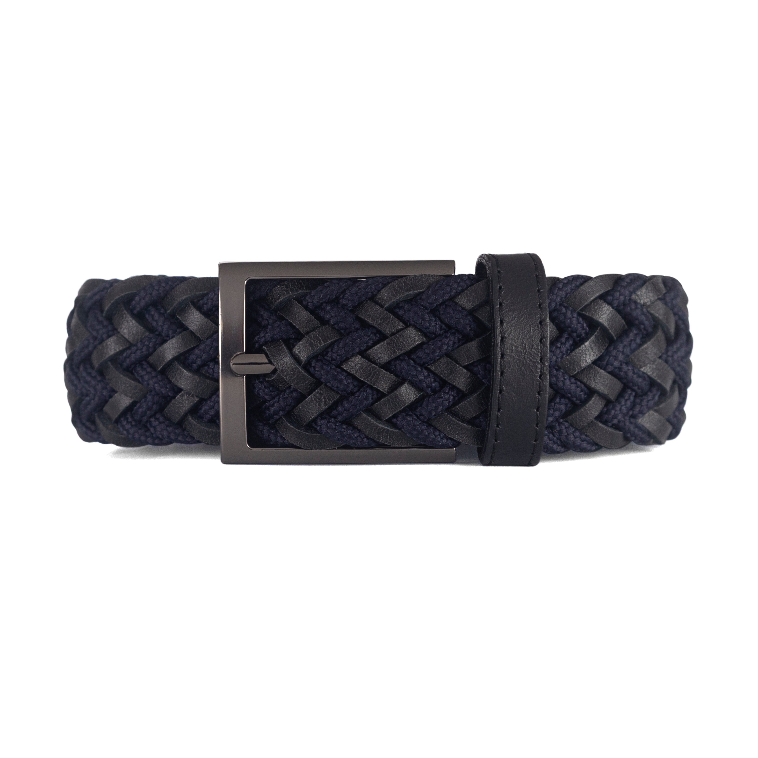 CINTURÓN LEATHER FUSION Azul-Negro
