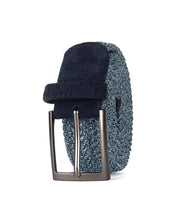 Cinturon trenzado azul para hombre ideal para regalo, la oficina o un día casual