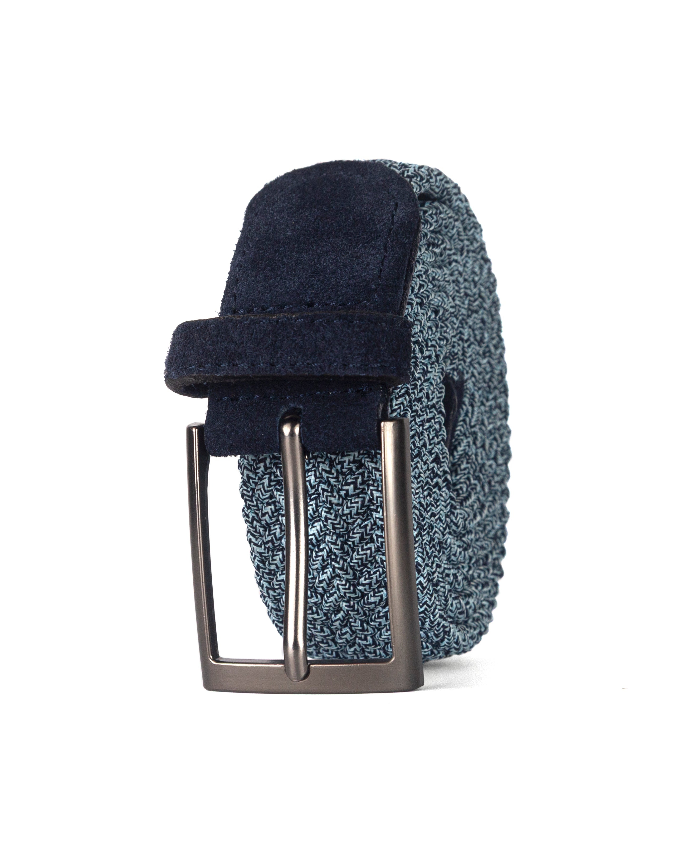 Cinturon trenzado azul para hombre ideal para regalo, la oficina o un día casual