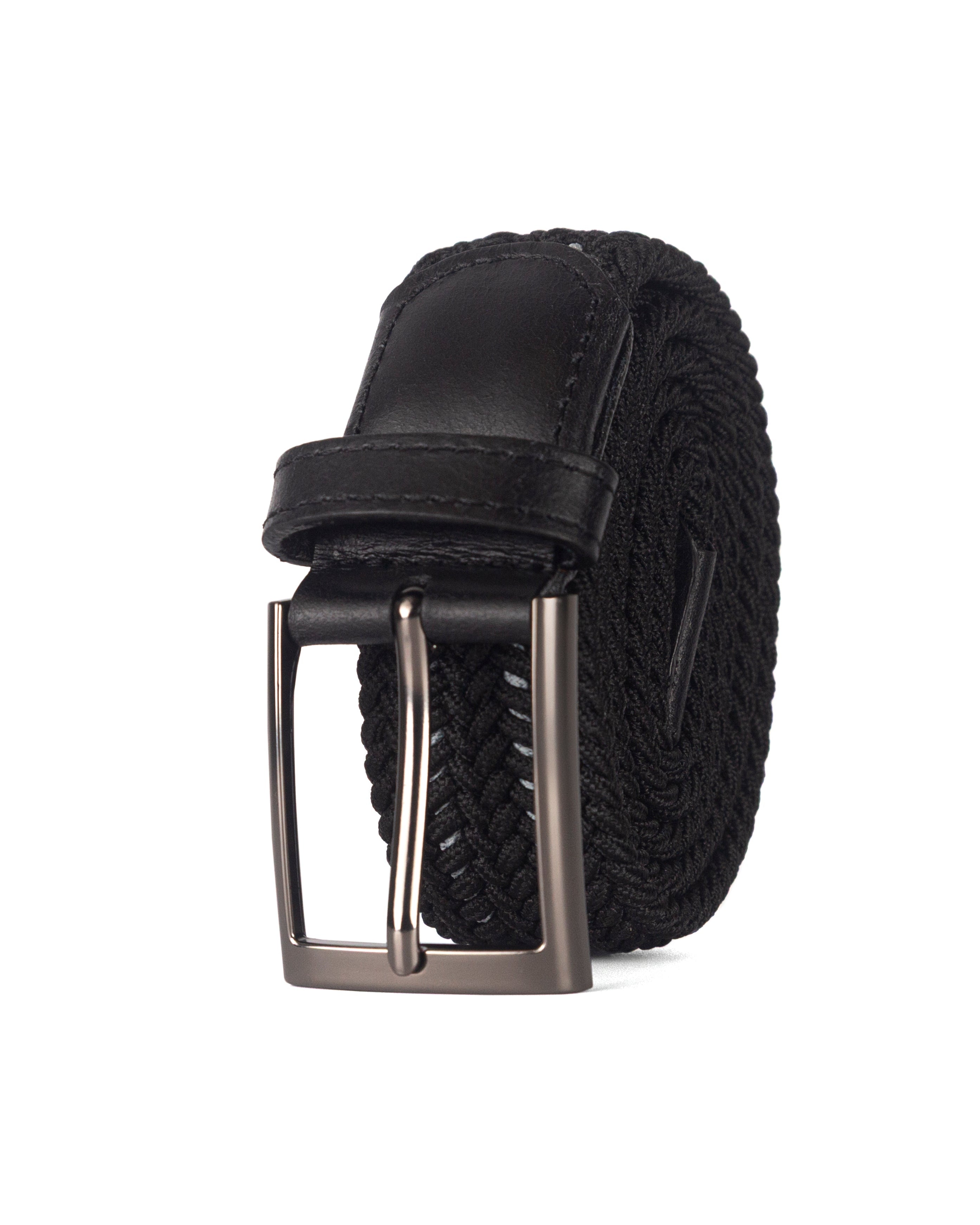 Cinturon trenzado negro para hombre ideal para regalo, la oficina o un dia casual