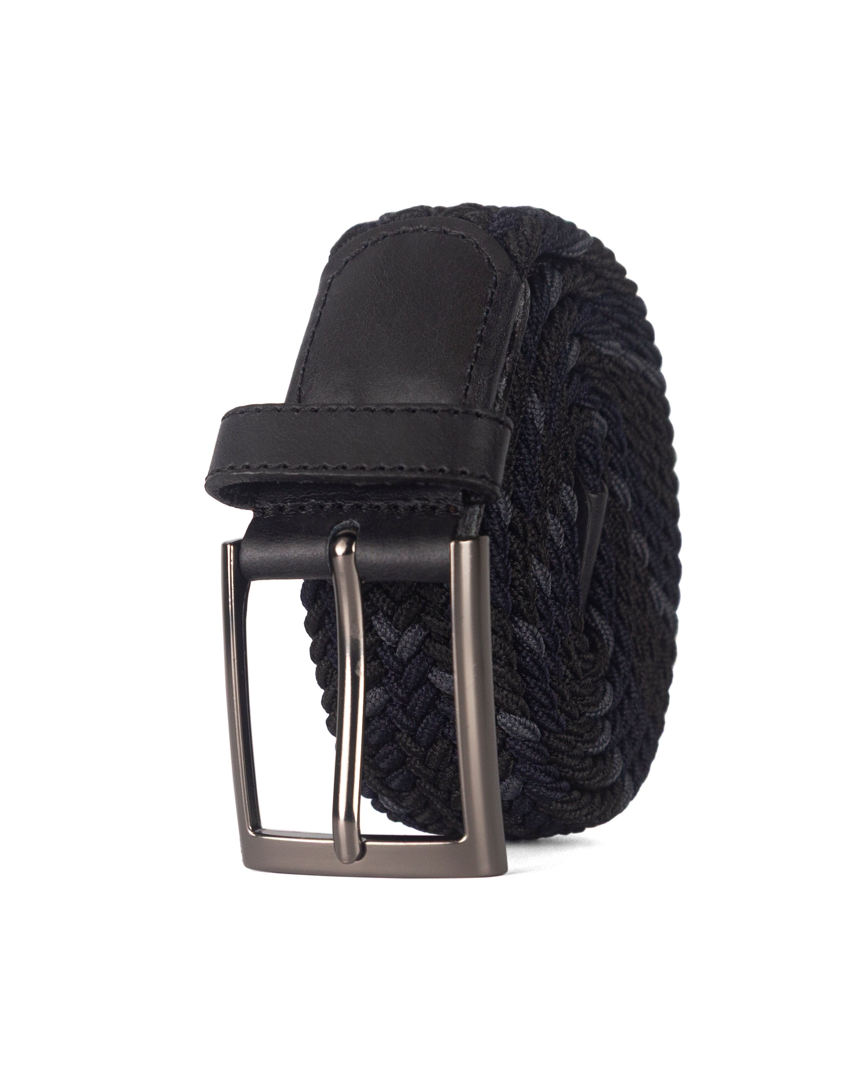 Cinturon trenzado negro para hombre ideal para regalo, la oficina o un dia casual