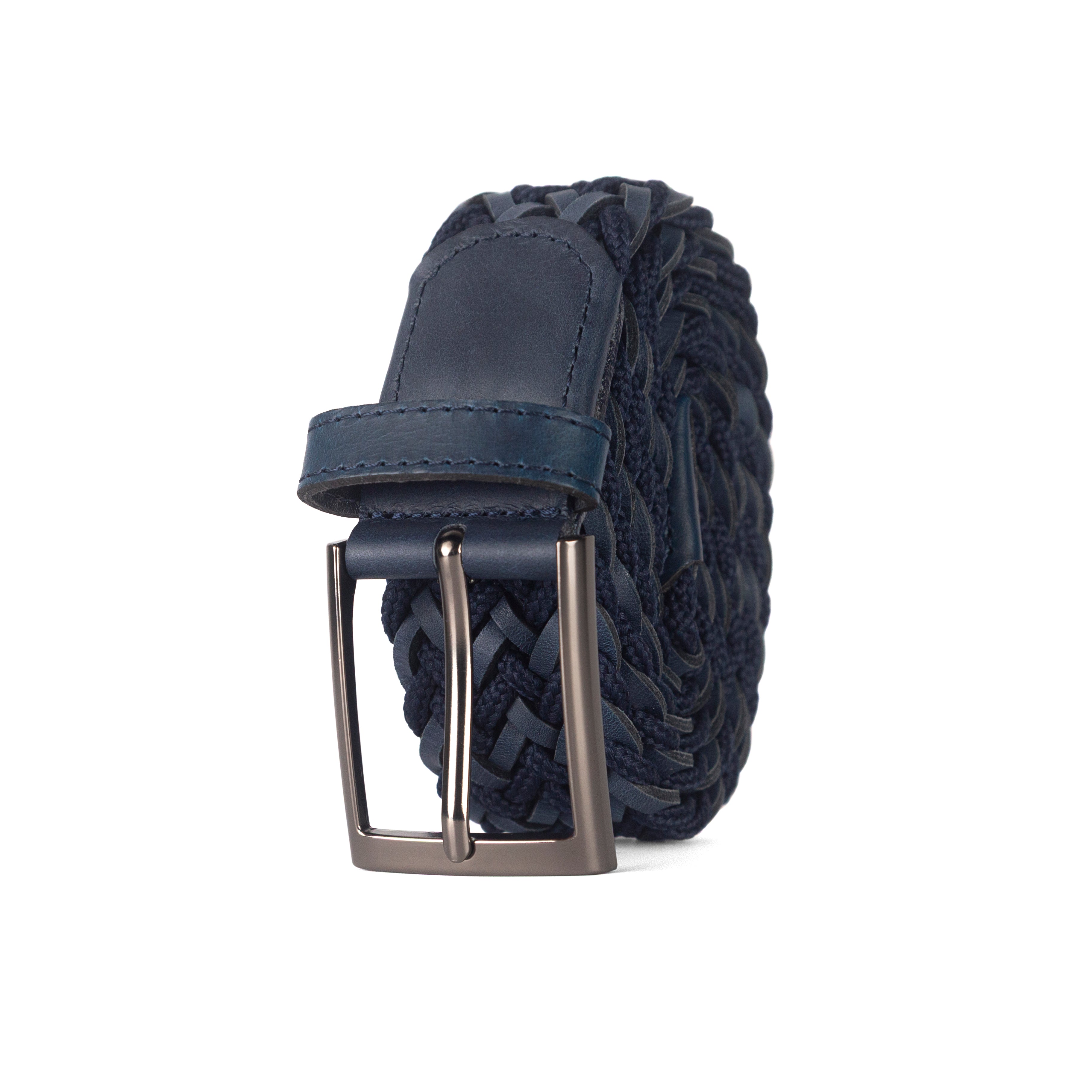 CINTURÓN LEATHER FUSION Azul-Negro