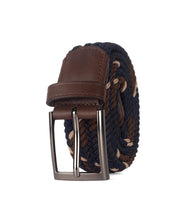 Cinturon trenzado azul y cafe para hombre ideal para regalo, la oficina o un dia casual