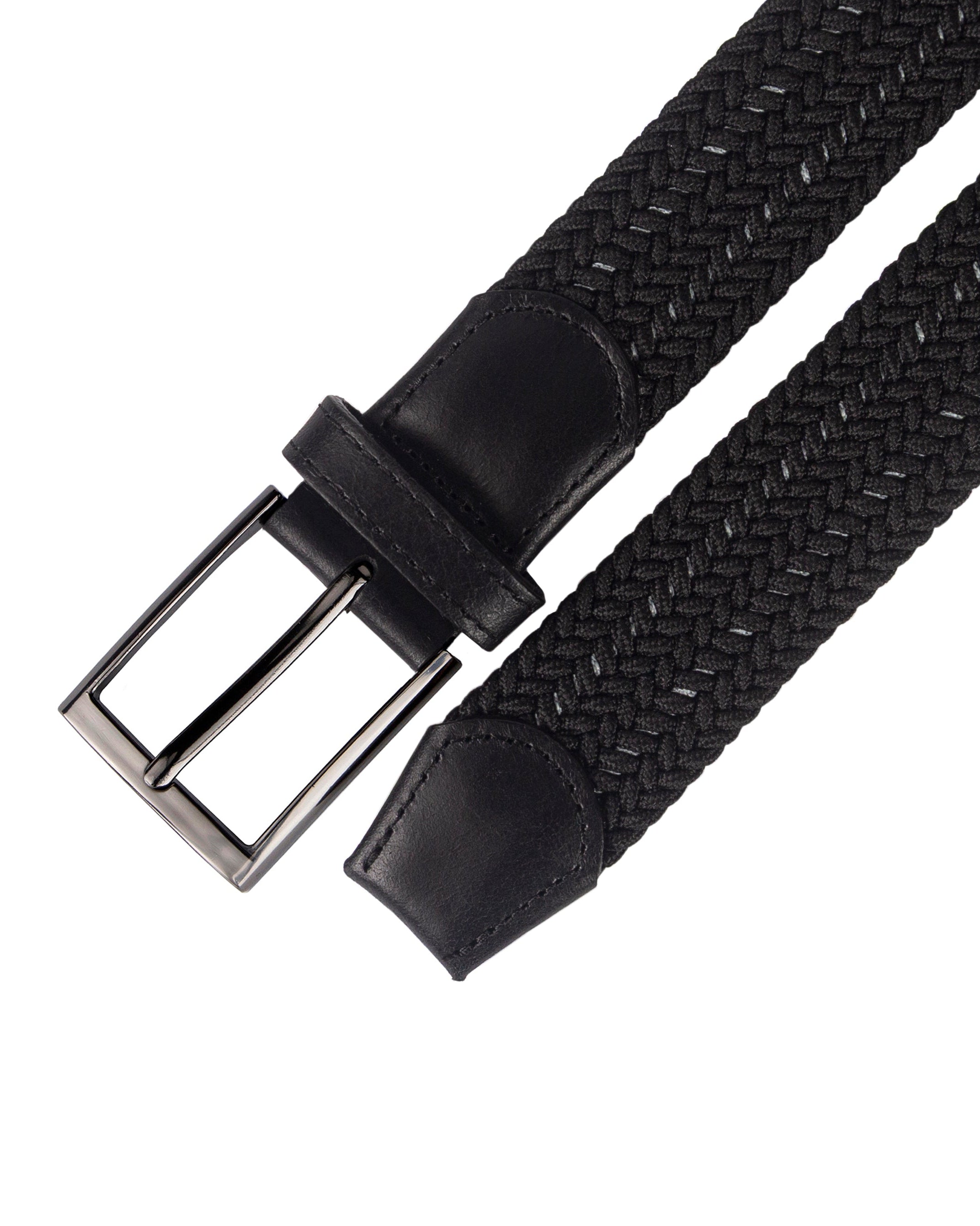 Cinturon trenzado negro para hombre ideal para regalo, la oficina o un dia casual