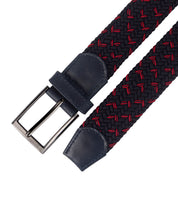 Cinturon trenzado negro y rojo para hombre ideal para regalo, la oficina o un dia casual