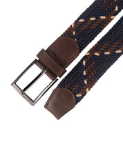 Cinturon trenzado azul y cafe para hombre ideal para regalo, la oficina o un dia casual