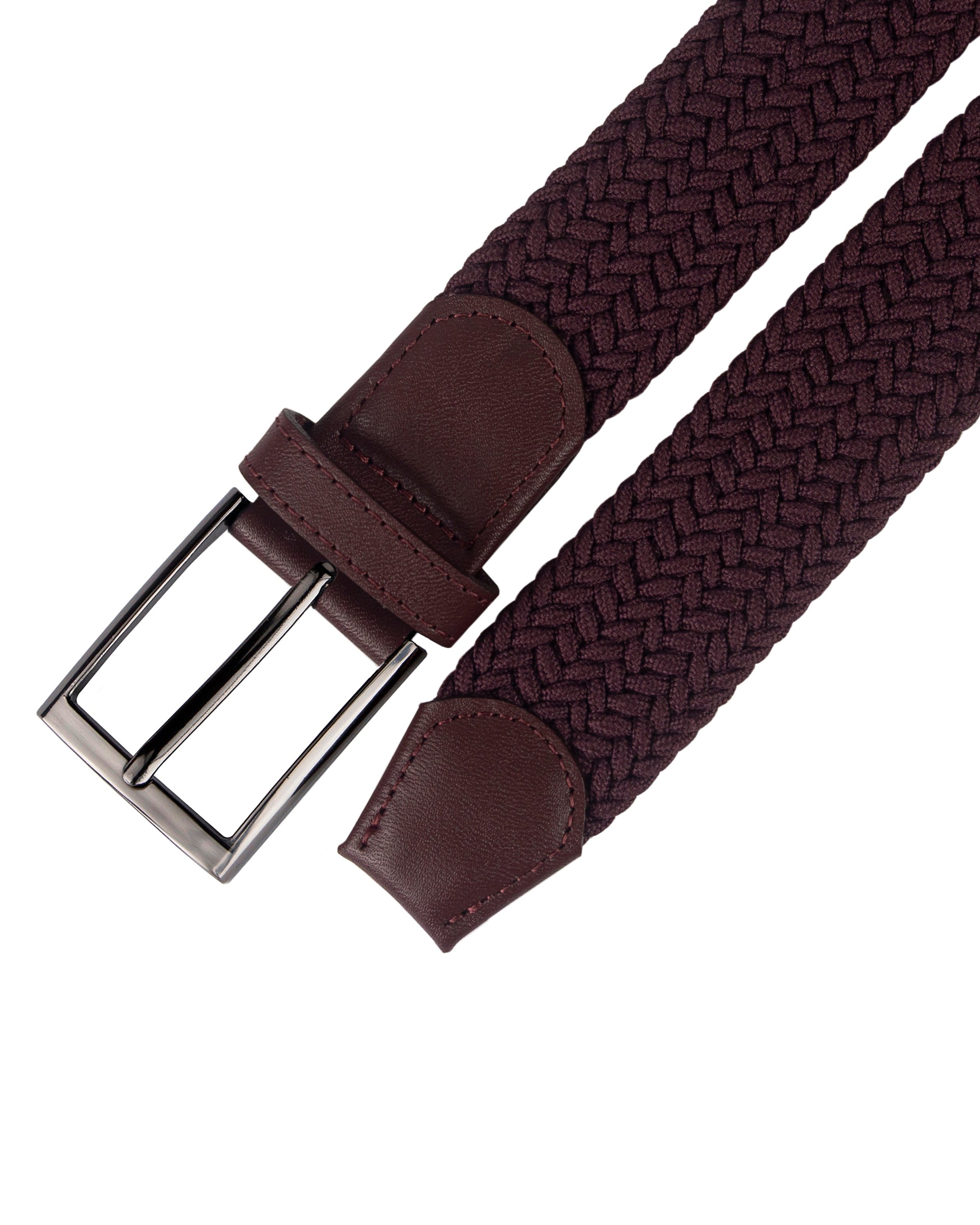 Cinturon trenzado vinotinto para hombre ideal para regalo, la oficina o un dia casual