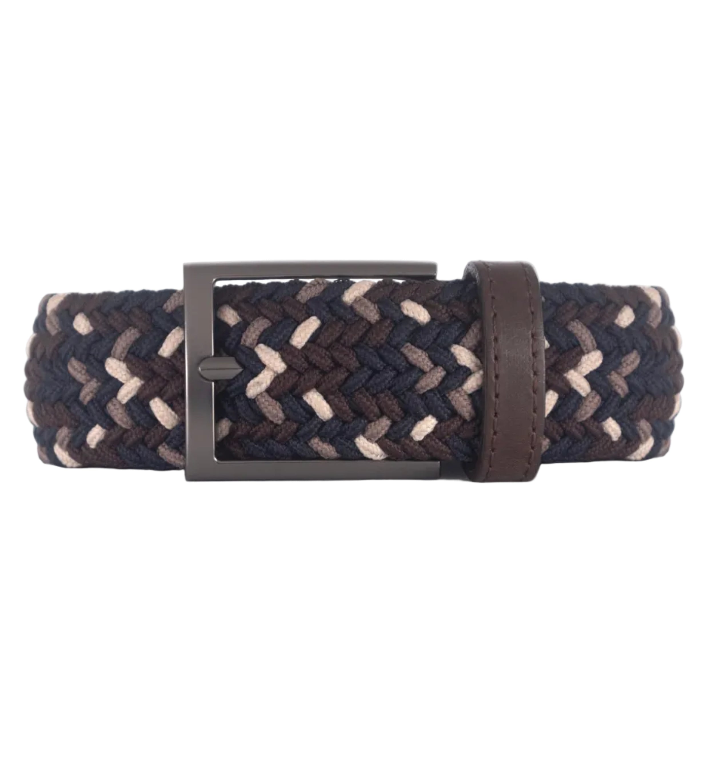 Cinturon trenzado cafe, negro y beige para hombre ideal para regalo, la oficina o un dia casual