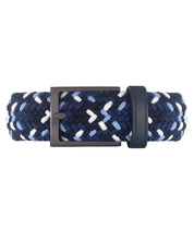 Cinturon trenzado azul, negro y blanco para hombre ideal para regalo, la oficina o un dia casual