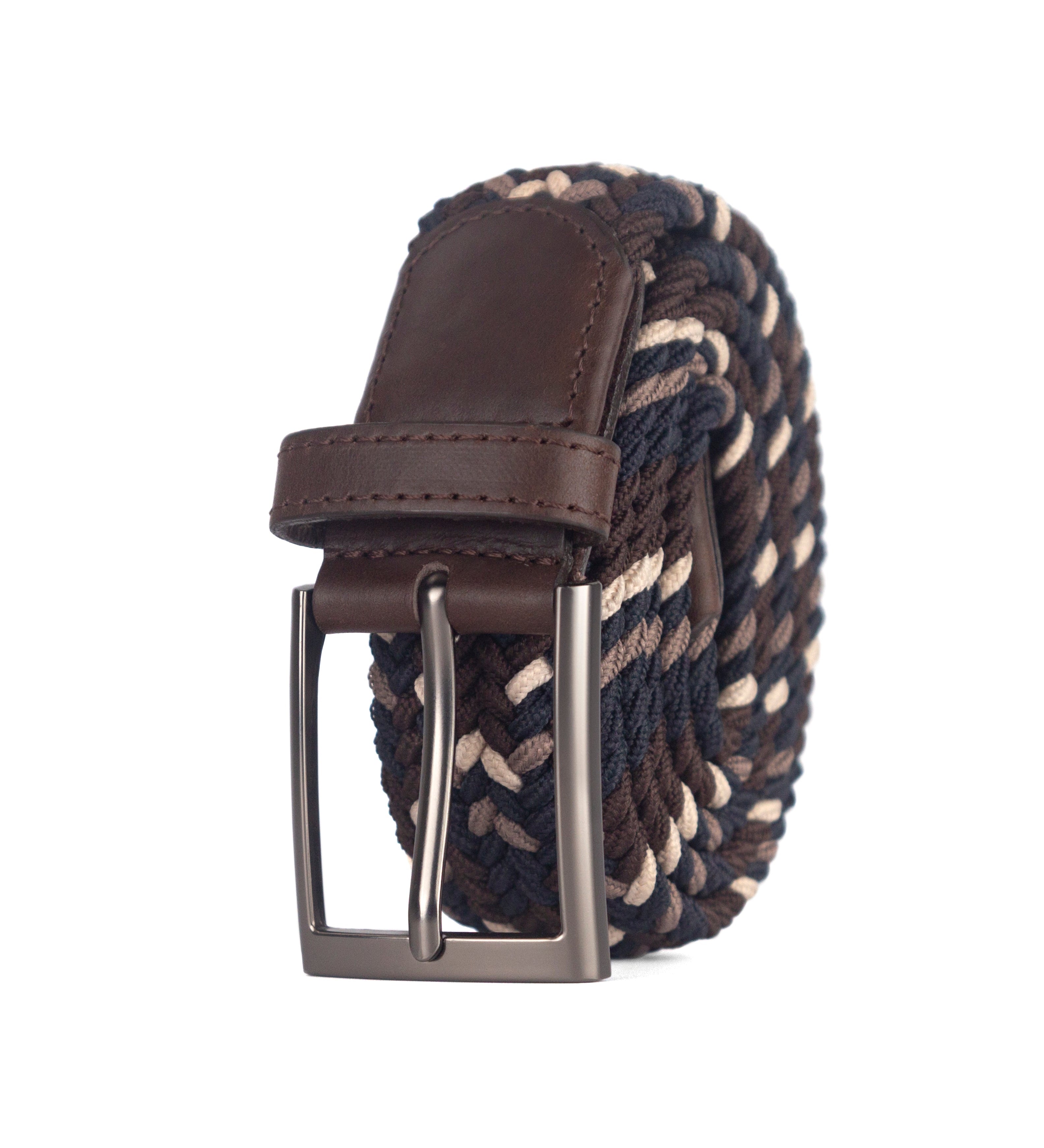 Cinturon trenzado cafe, negro y beige para hombre ideal para regalo, la oficina o un dia casual