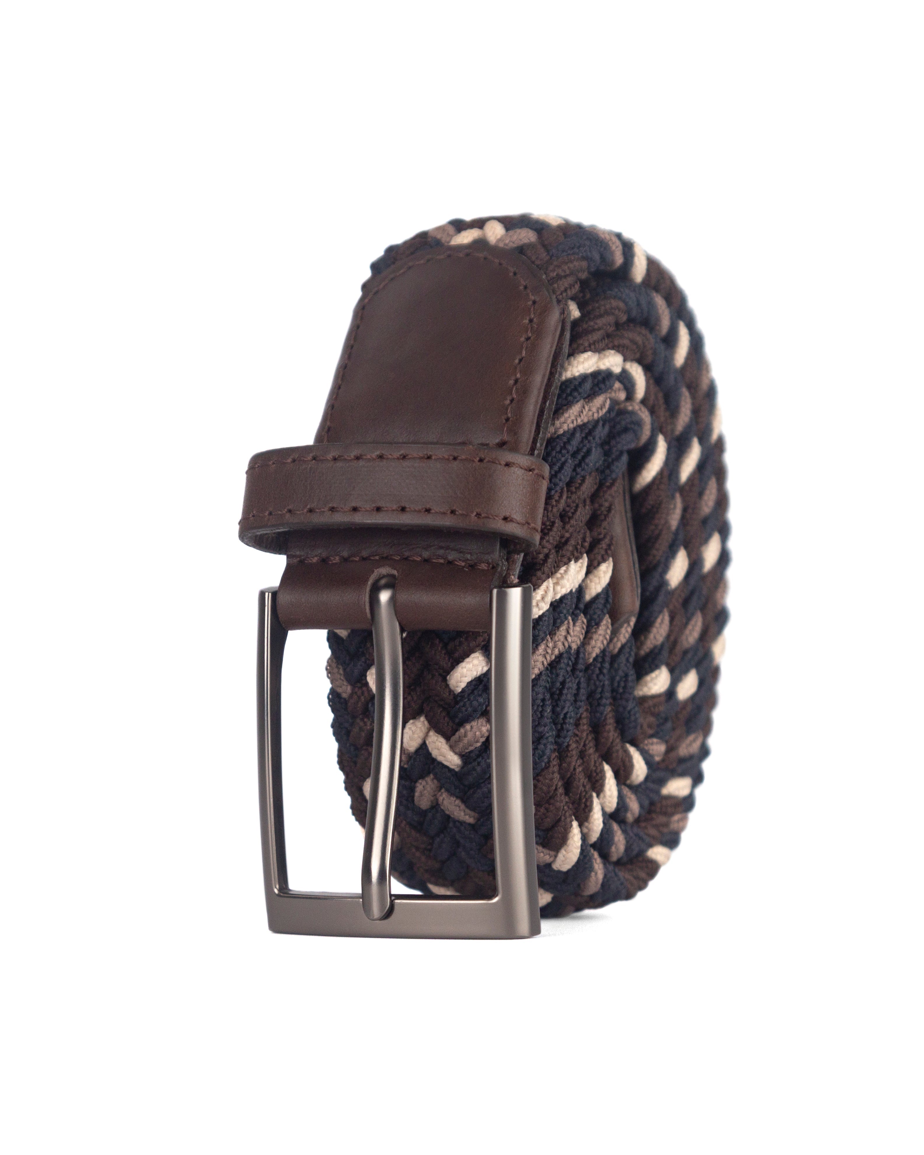 Cinturon trenzado cafe, negro y beige para hombre ideal para regalo, la oficina o un dia casual