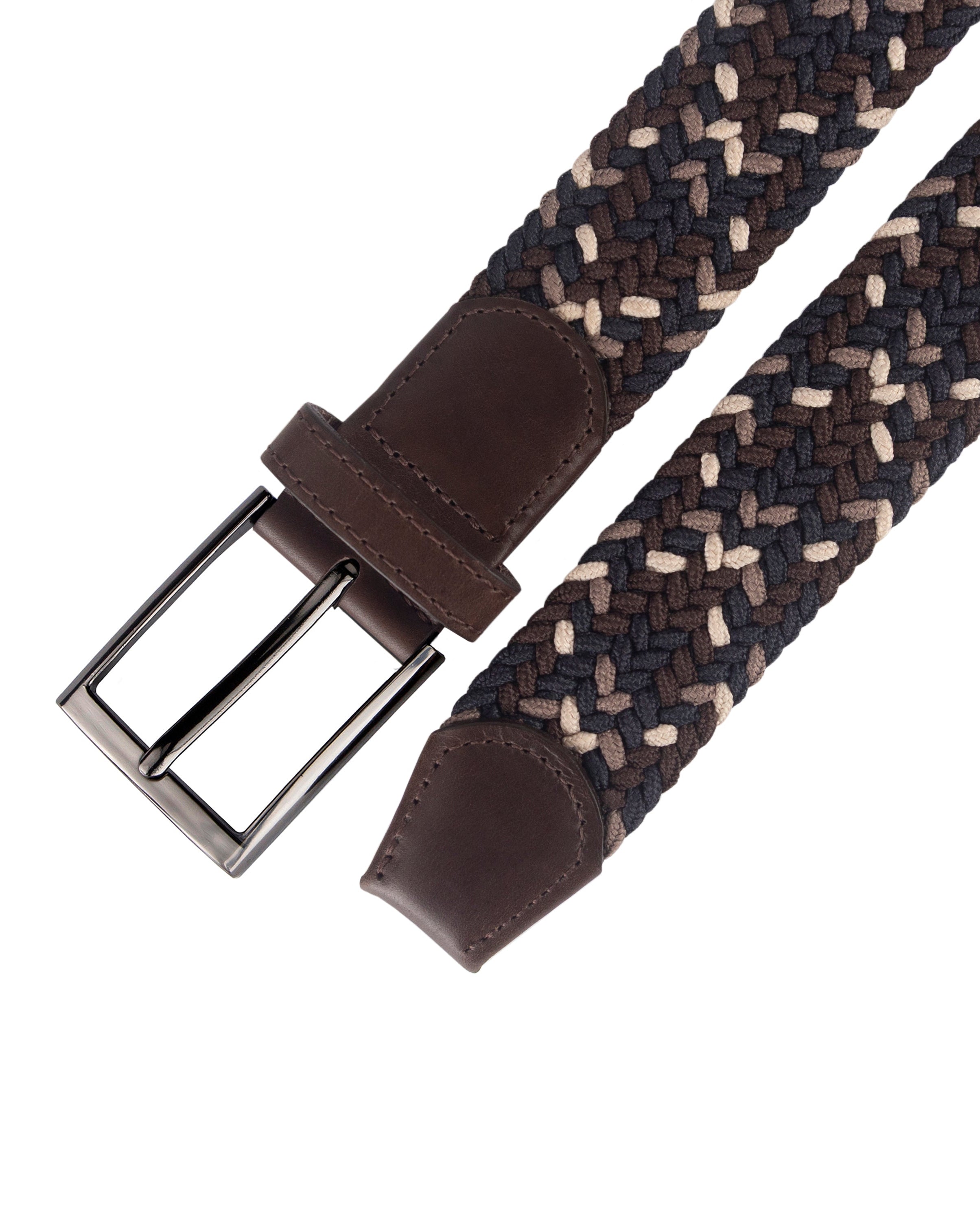 Cinturon trenzado cafe, negro y beige para hombre ideal para regalo, la oficina o un dia casual
