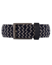 Cinturon trenzado azul y blanco para hombre 