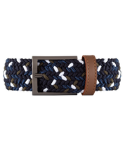 Cinturon trenzado para hombre negro, azul, blanco y verde ideal para regalo, la oficina o una salida casual