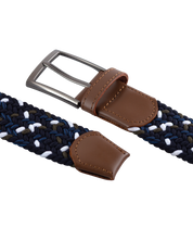 Cinturon trenzado para hombre negro, azul, blanco y verde ideal para regalo, la oficina o una salida casual