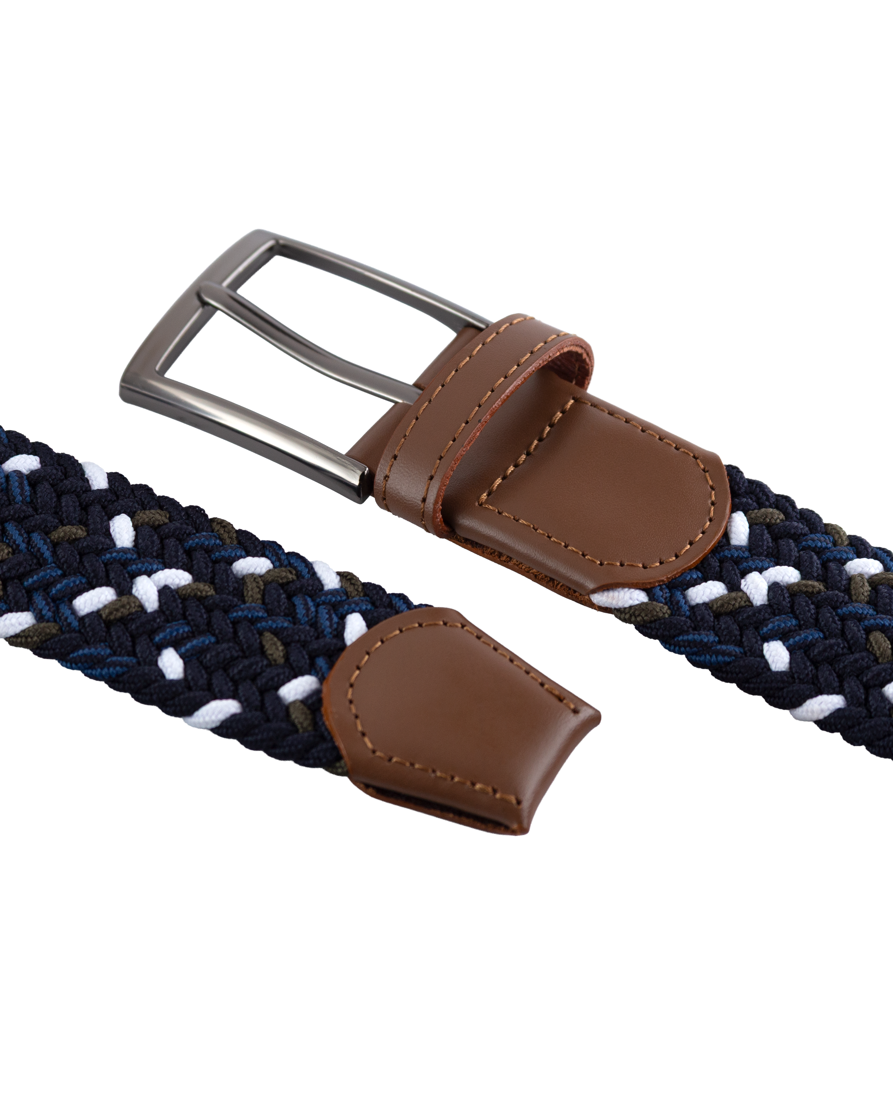 Cinturon trenzado para hombre negro, azul, blanco y verde ideal para regalo, la oficina o una salida casual