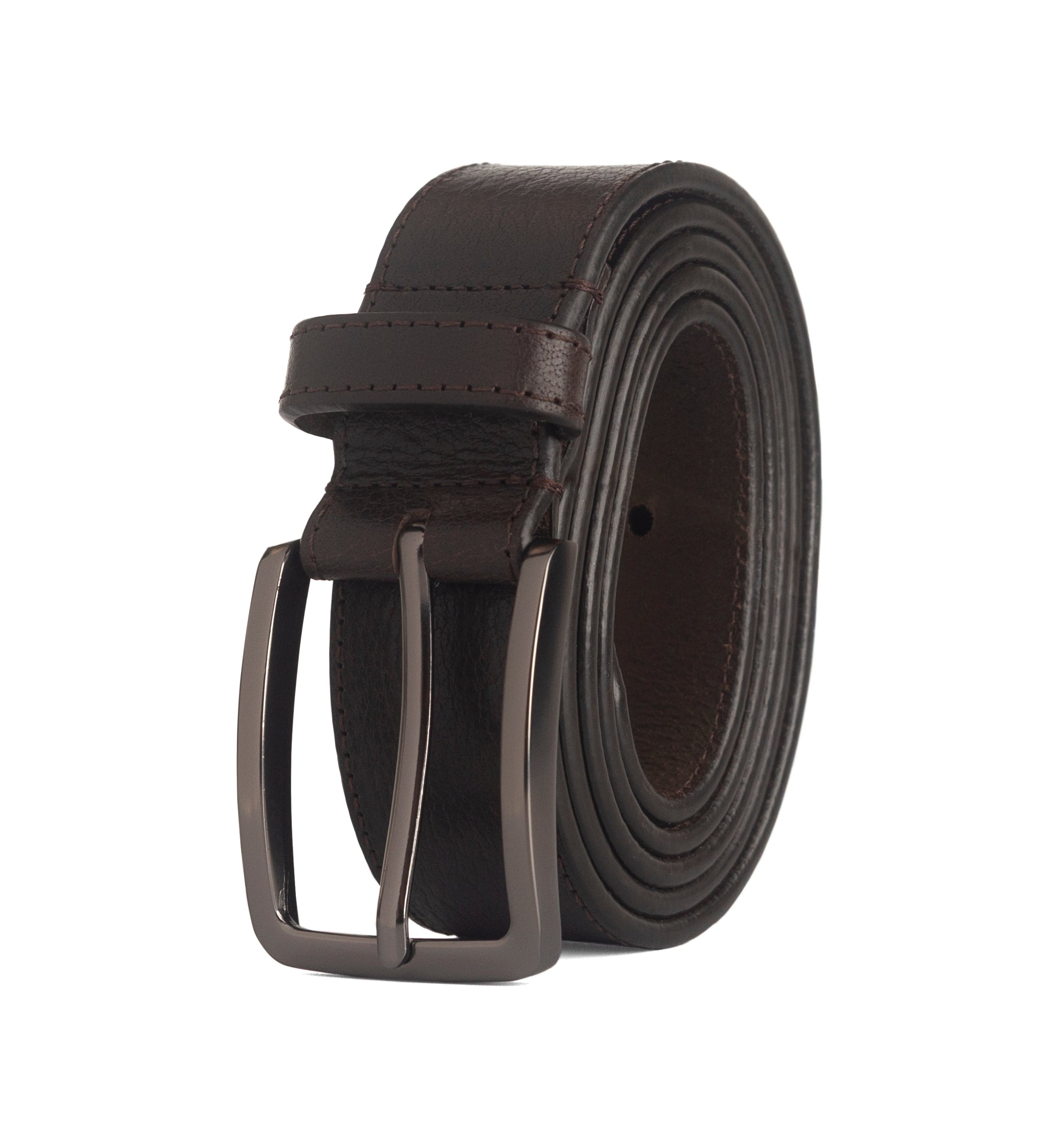 Correa de cuero cafe para hombre ideal para regalo, la oficina o un dia casual