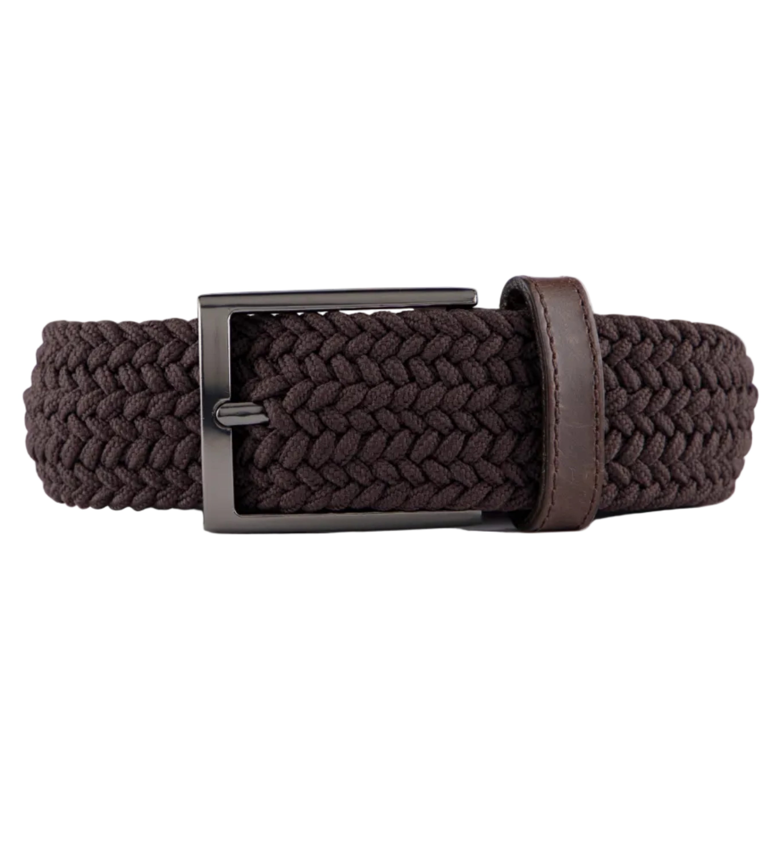 Cinturon trenzado cafe para hombre ideal para regalo, a oficina o un dia casual