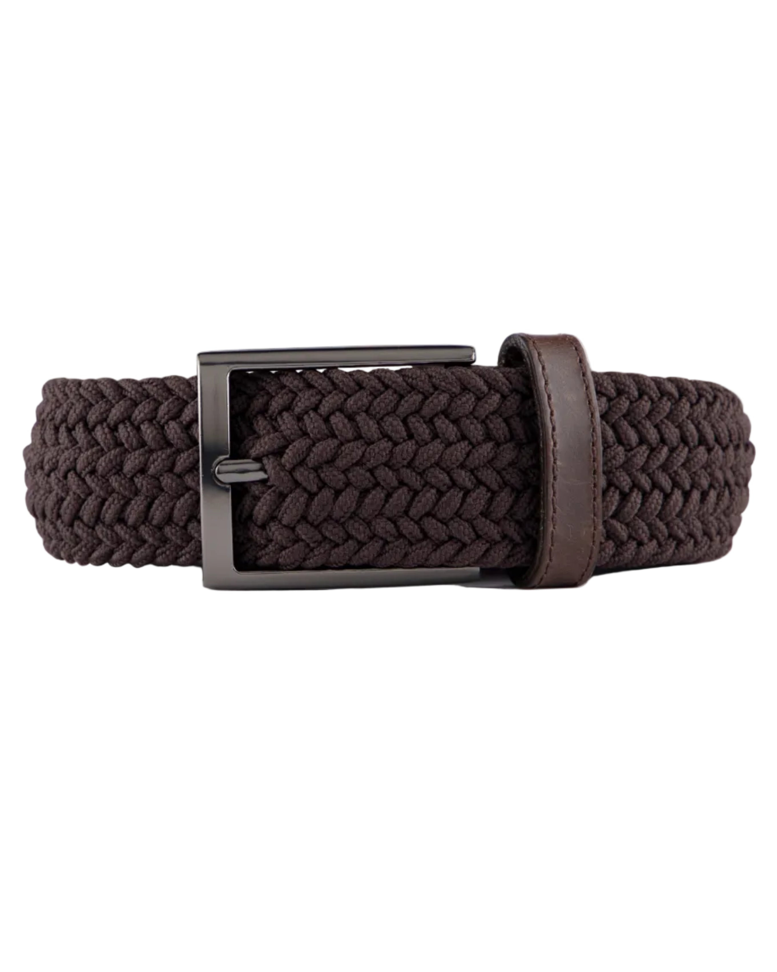 Cinturon trenzado cafe para hombre ideal para regalo, a oficina o un dia casual
