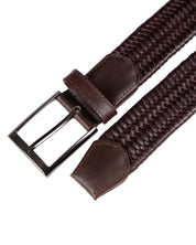 Cinturon trenzado de cuero cafe para hombre ideal para regalo, a oficina o un dia casual