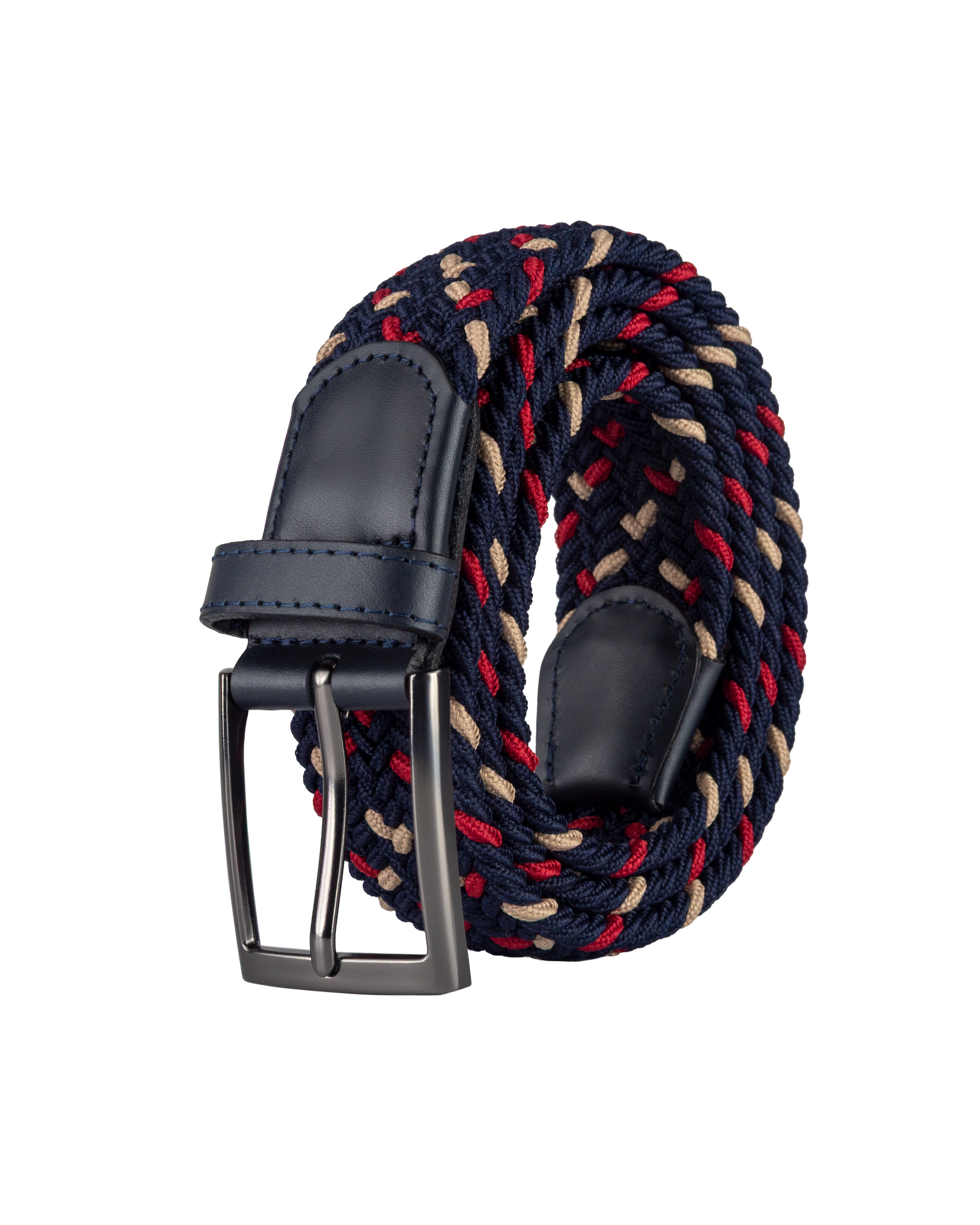 Cinturon trenzado para hombre azul ideal para regalo, la oficina o un dia casual