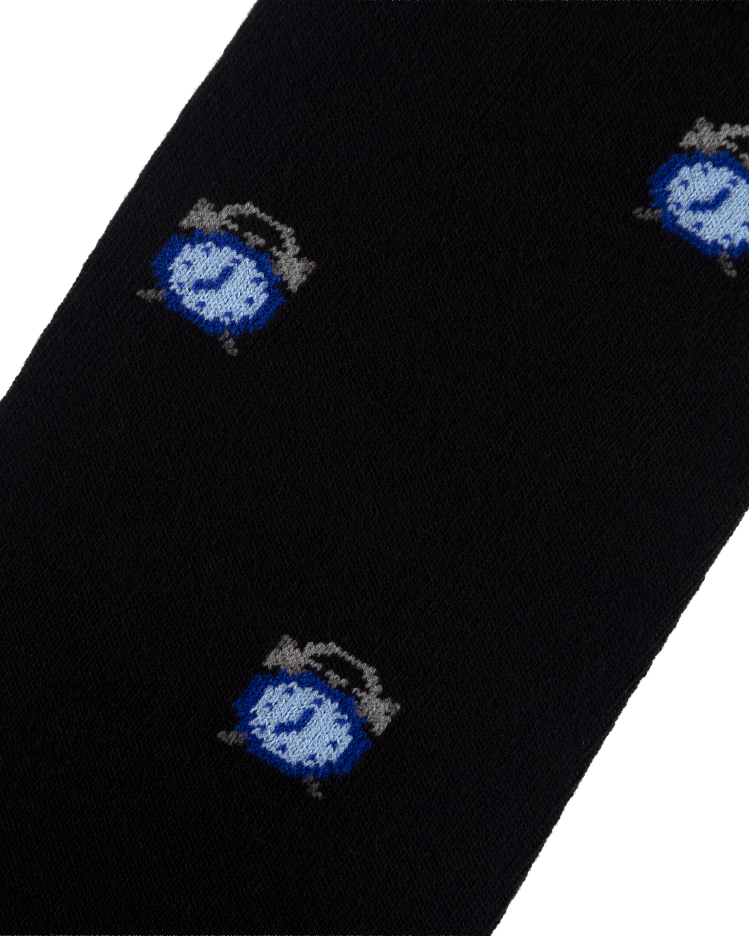 Medias negras con relojes azules