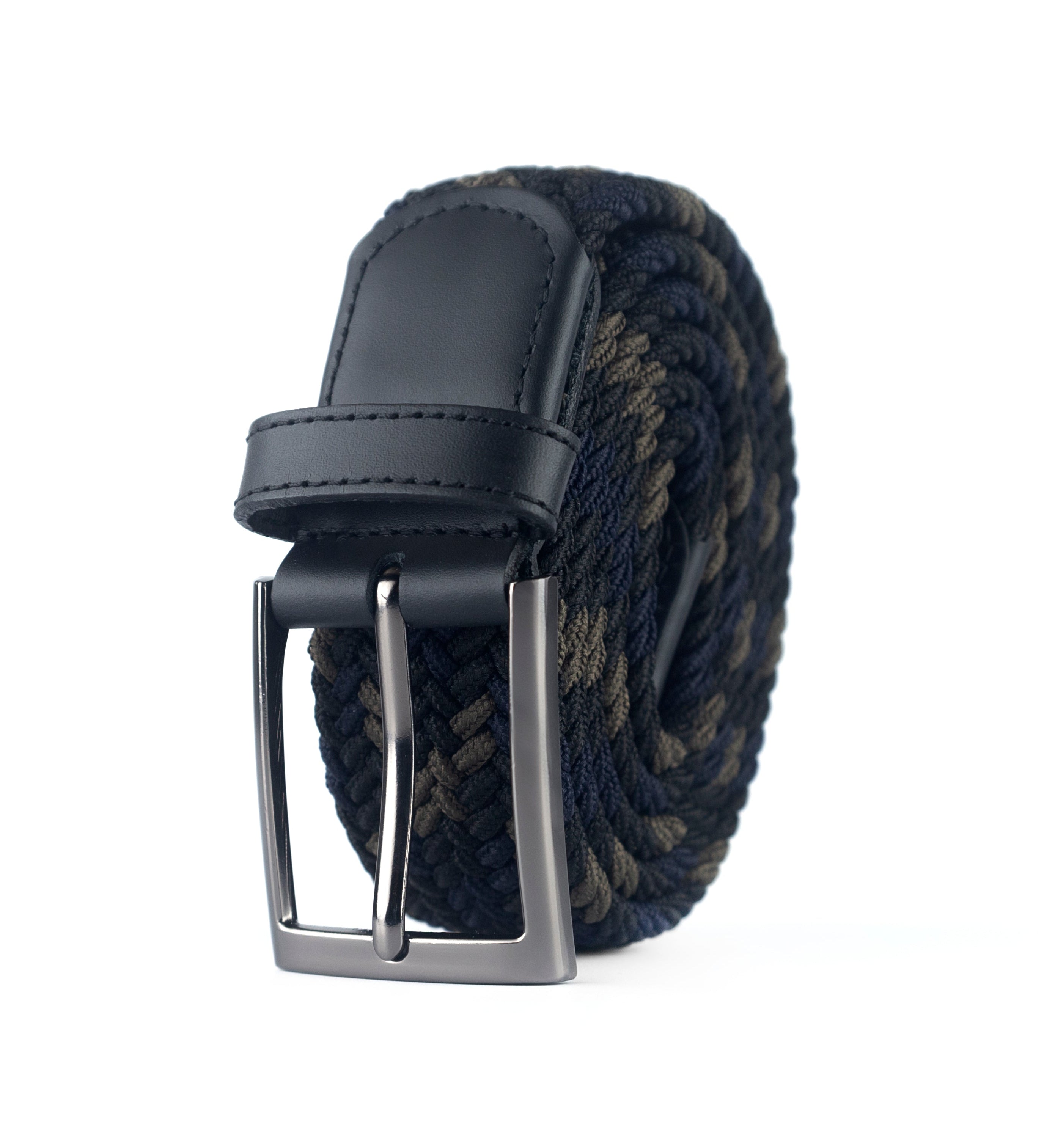 Cinturon trenzado azul y verde  hombre ideal para regalo, la oficina o un dia casual