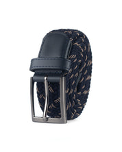 Cinturon trenzado azul y beige hombre ideal para regalo, la oficina o un dia casual