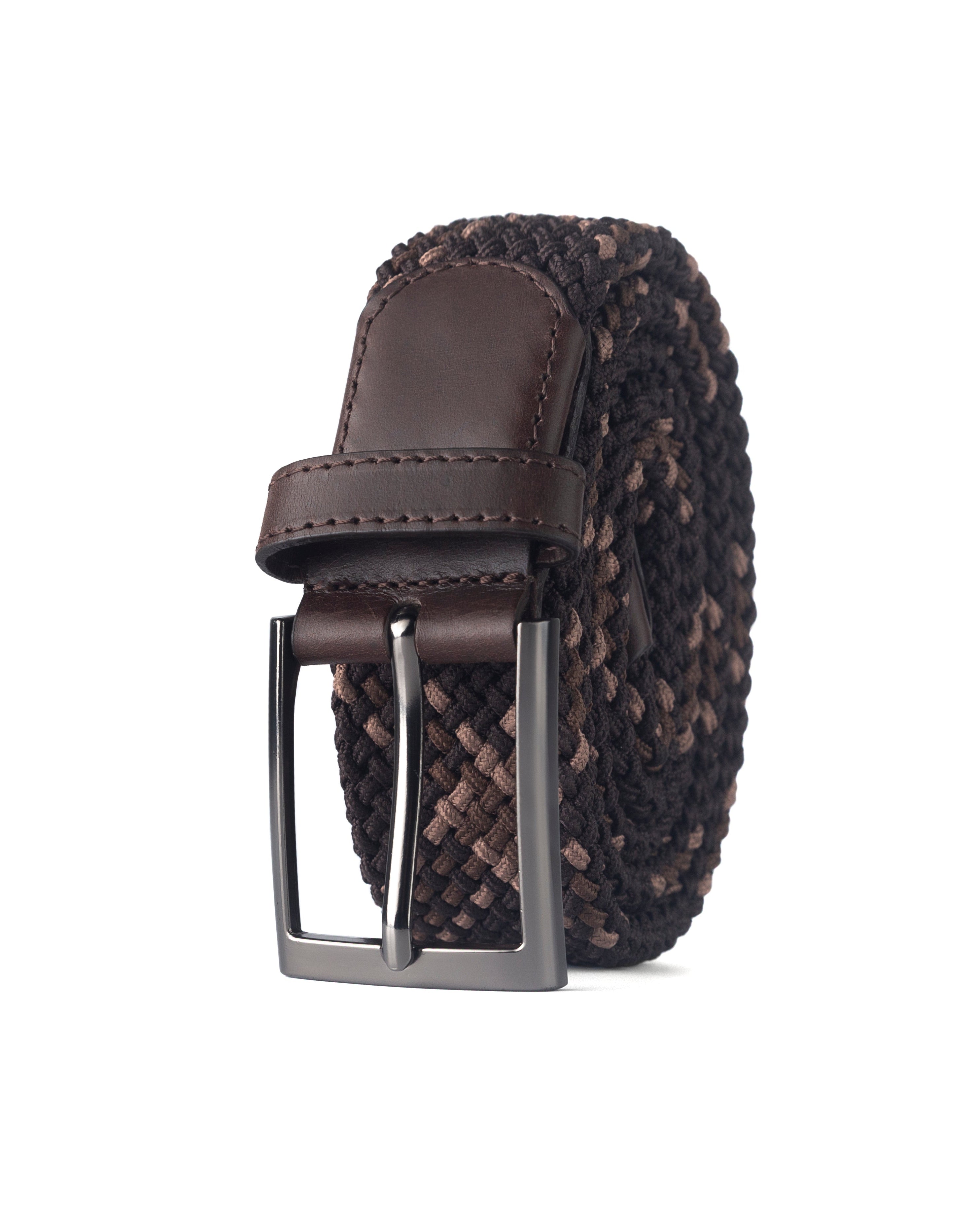 Cinturon trenzado cafe para hombre ideal para regalo, la oficina o un dia casual