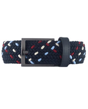 Cinturon trenzado azul, rojo y beige para hombre ideal para regalo, la oficina o un dia casual