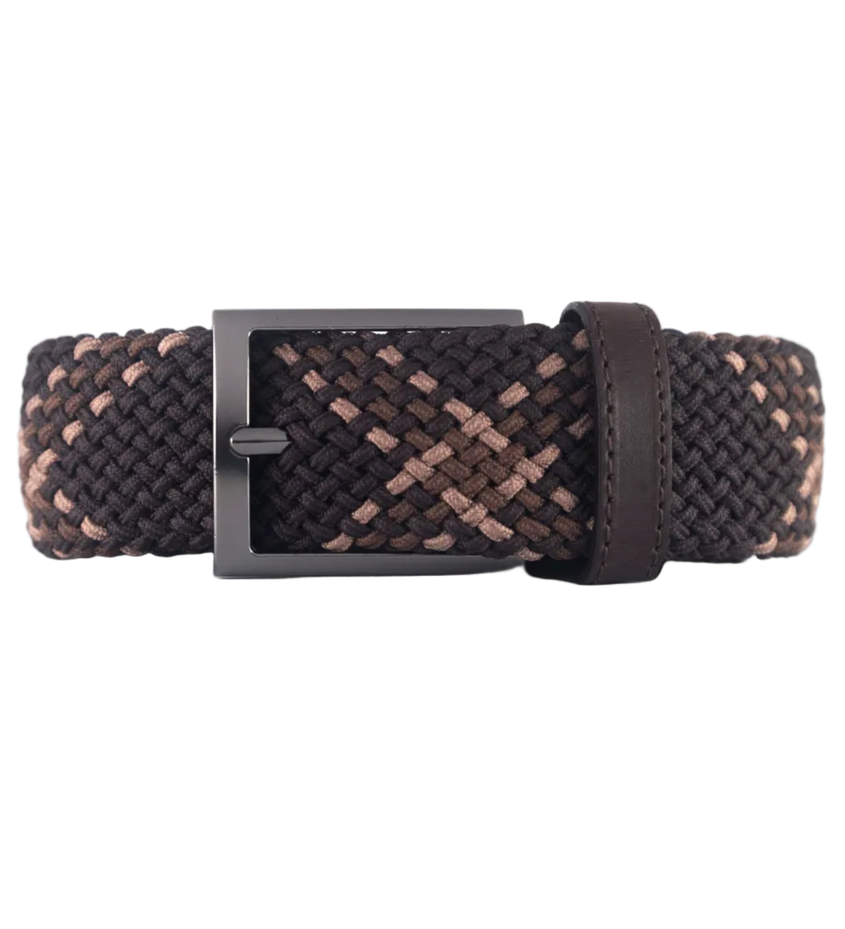 Cinturon trenzado cafe para hombre ideal para regalo, la oficina o un dia casual