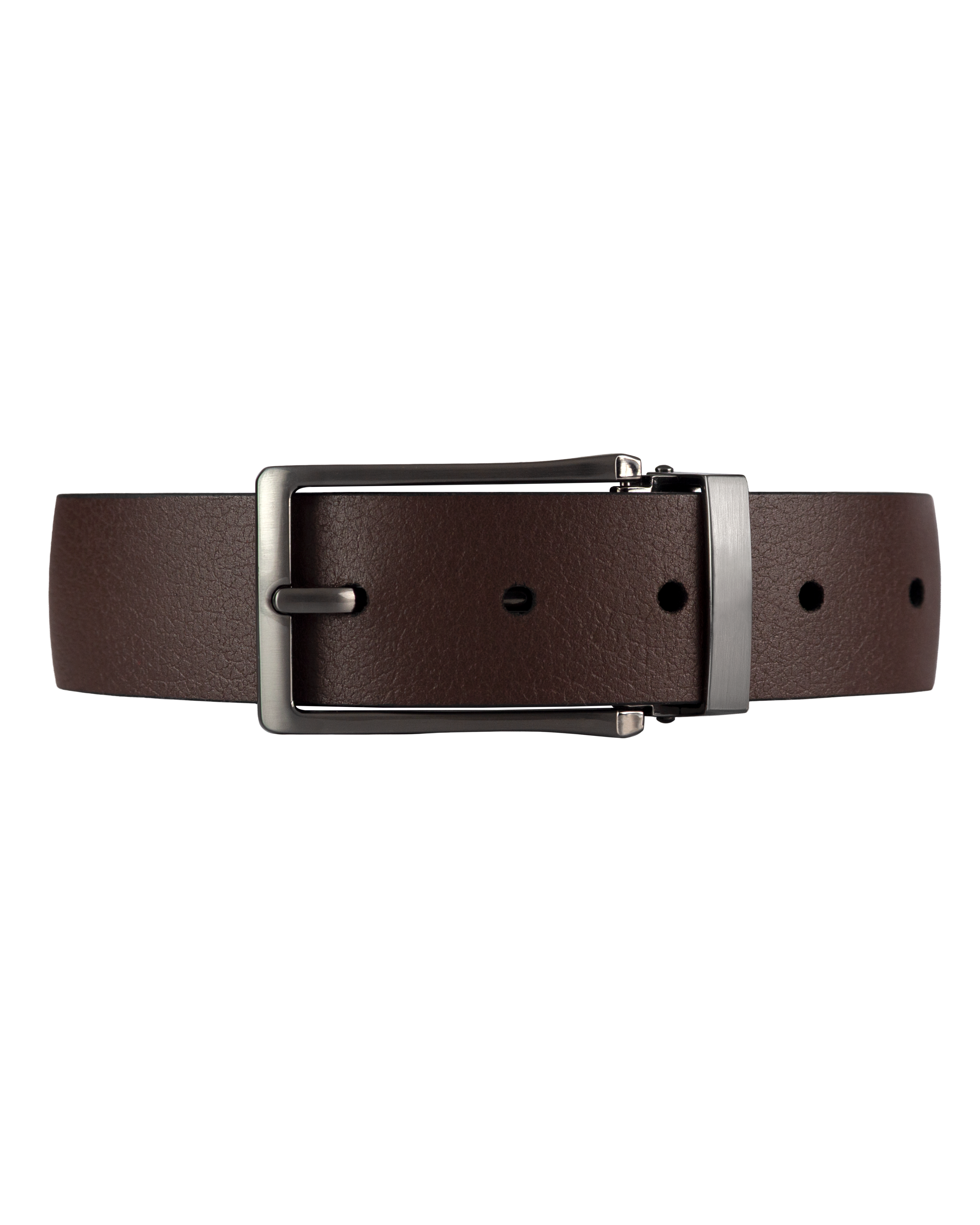 Cinturon de cuero doblefaz para hombre cafe y negro, ideal para regalo, la oficina o un dia casual