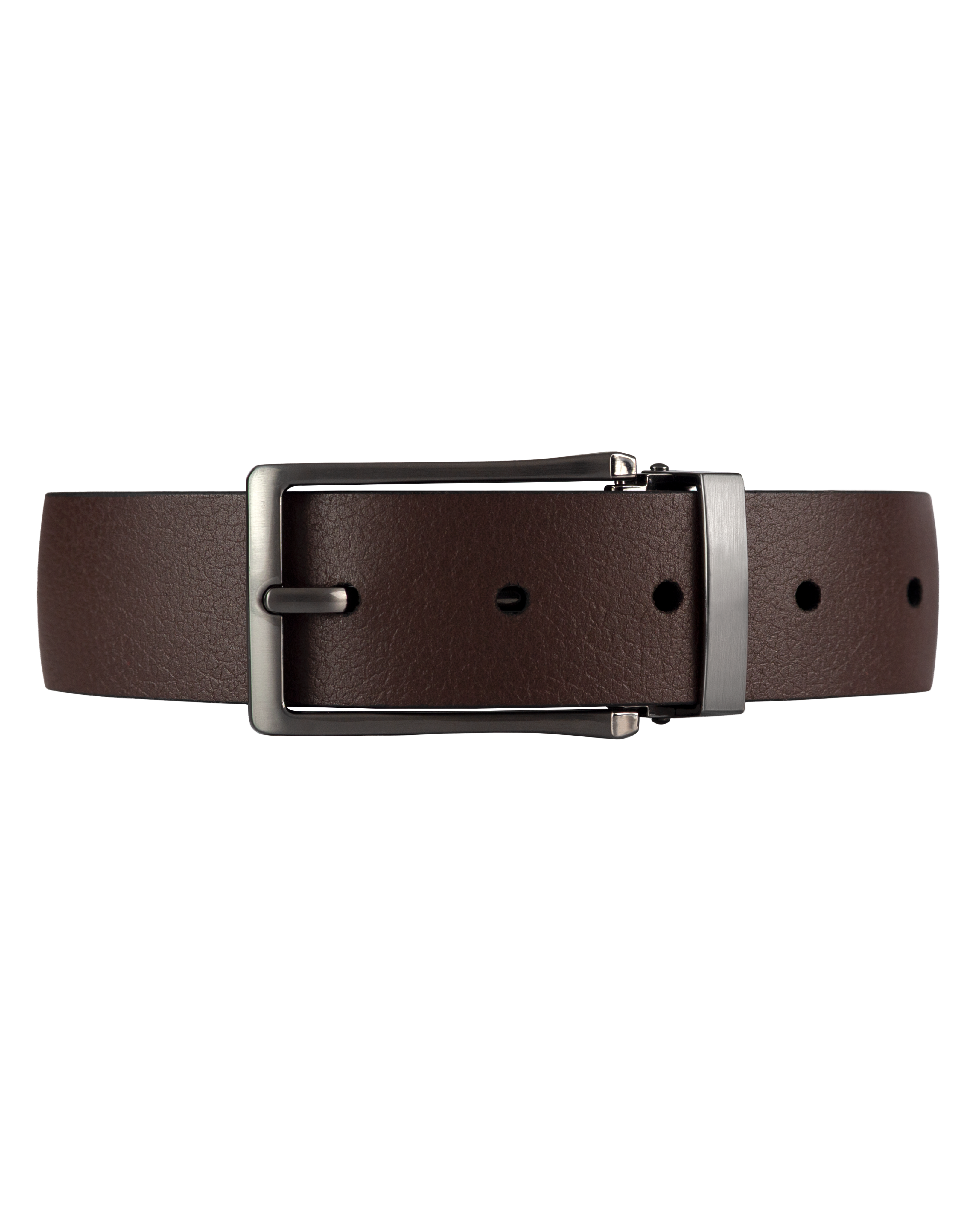 Cinturon de cuero doblefaz para hombre cafe y negro, ideal para regalo, la oficina o un dia casual