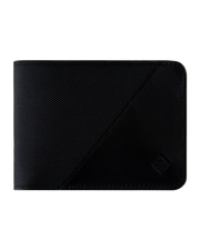 Billetera tradicional de cuero (carbono-negra) — con grabado de iniciales