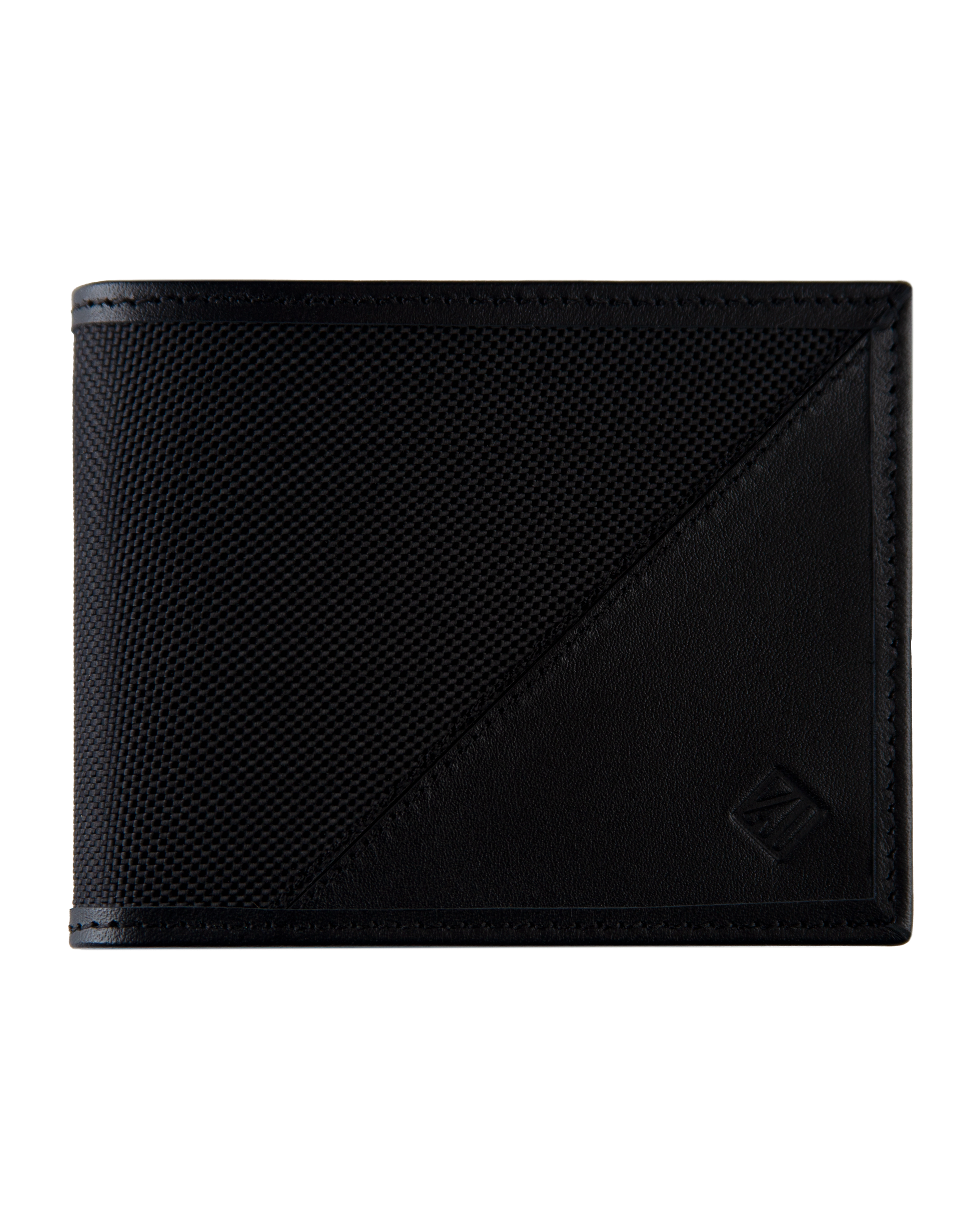 Billetera Tradicional Clip negra y carbono personalizable con iniciales