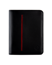 Billetera compact con clip (negra-roja) — con grabado de iniciales