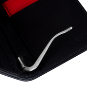 Billetera Compact con Clip (Carbono-Negra-Roja) — Con Grabado de Iniciales