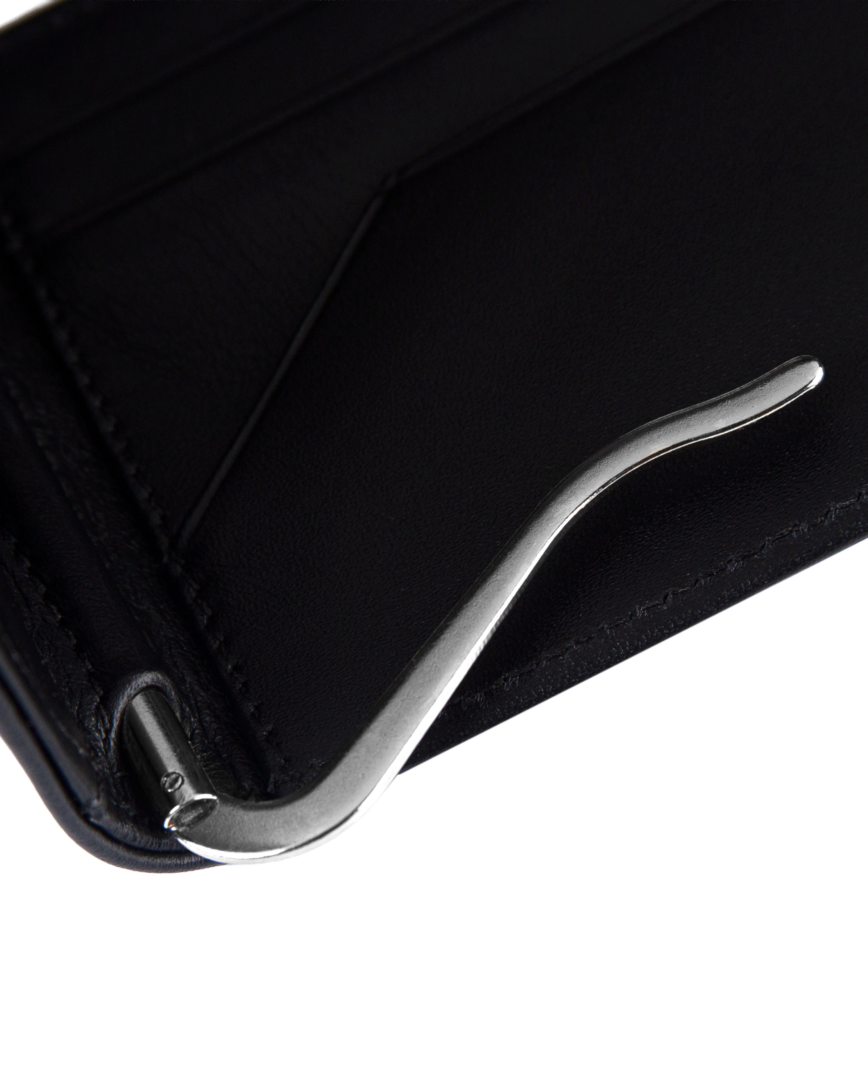 Billetera Tradicional Clip negra y carbono personalizable con iniciales