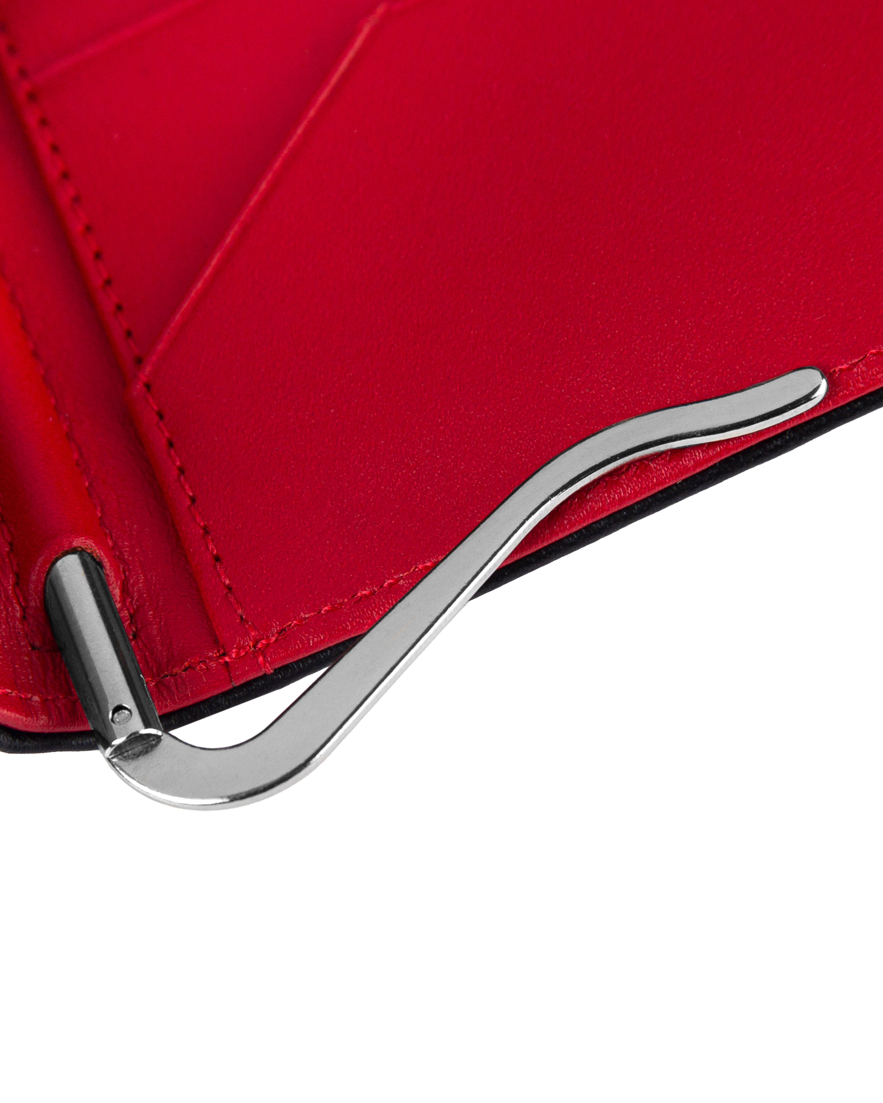 Billetera Tradicional Clip negra y roja personalizable con iniciales