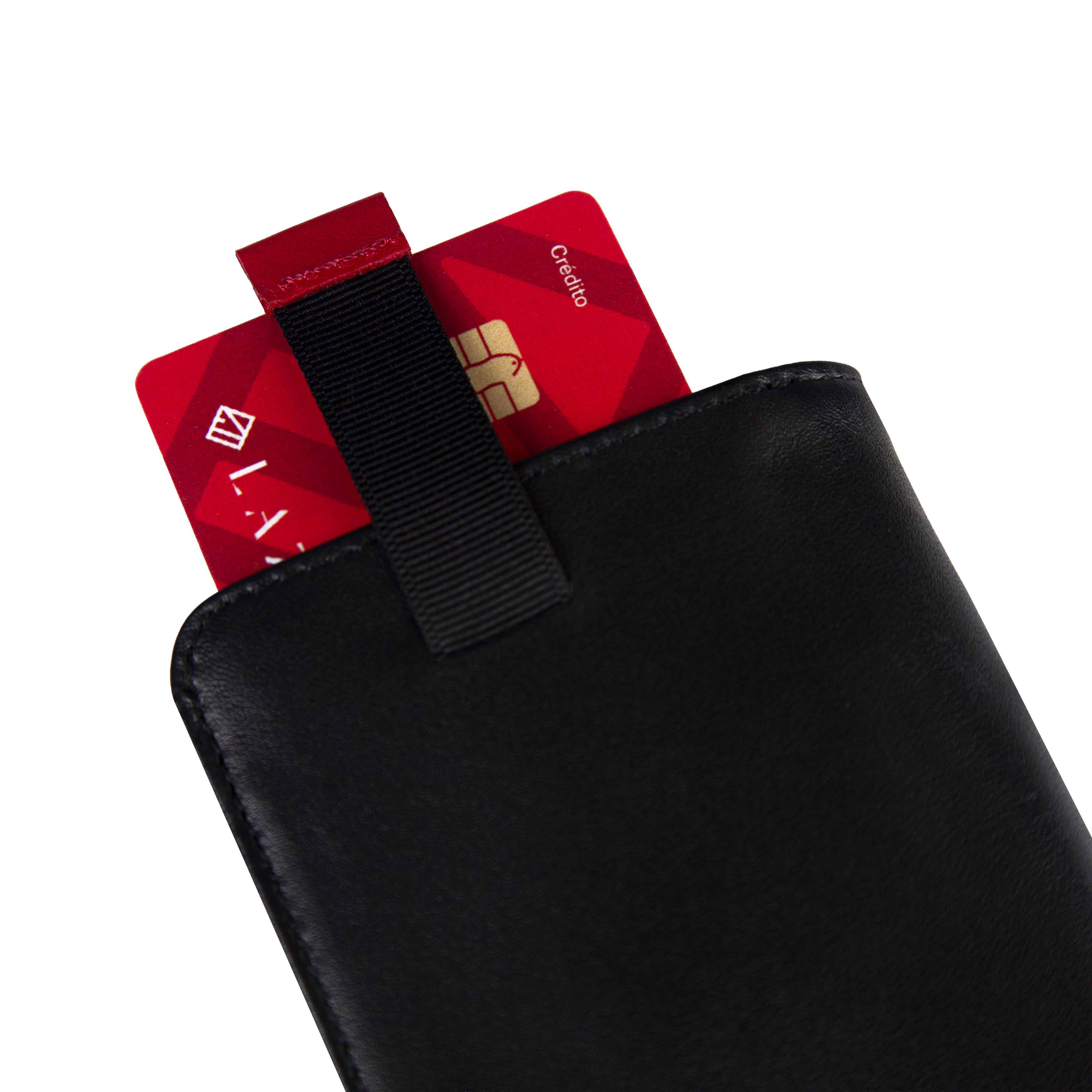 Billetera Compact con Clip (Negra-Roja) — Con Grabado de Iniciales