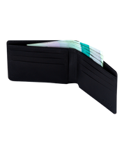 Billetera Tradicional de Cuero (Carbono-Negra)  Con Grabado de Iniciales