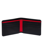 Billetera Tradicional de Cuero (Carbono-Negra-Rojo)  Con Grabado de Iniciales