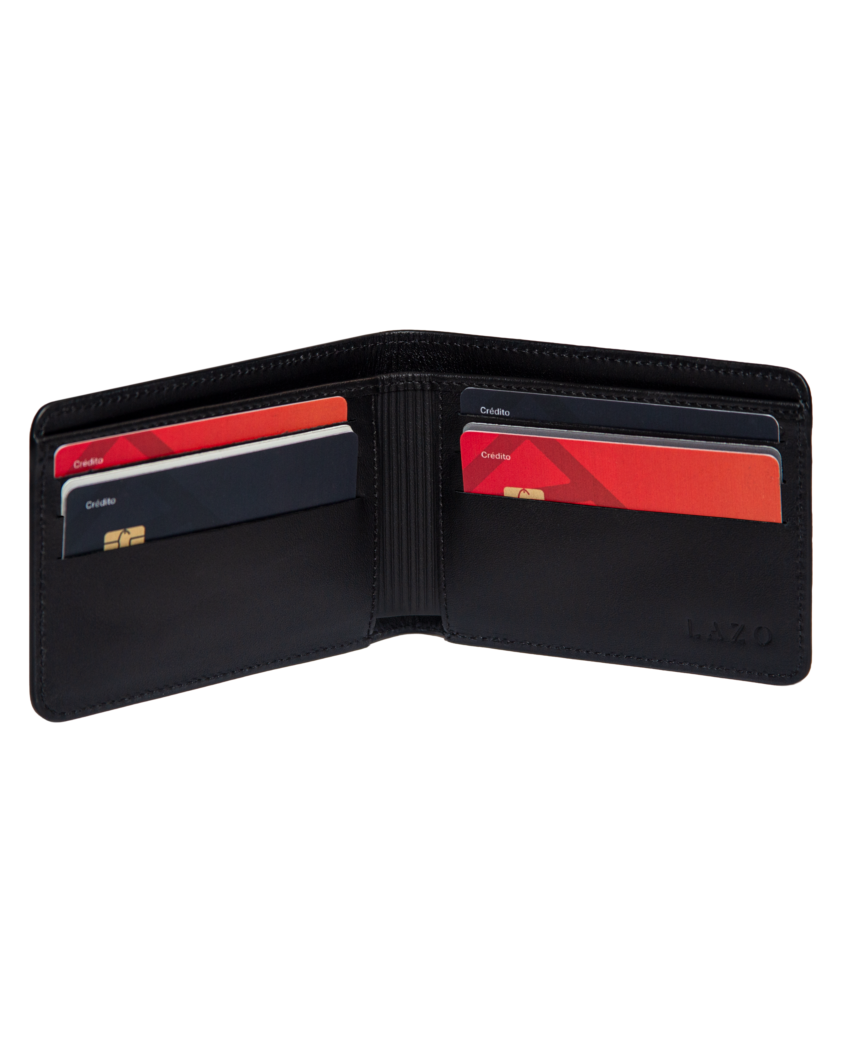 Billetera Tradicional de Cuero (Carbono-Negra)  Con Grabado de Iniciales