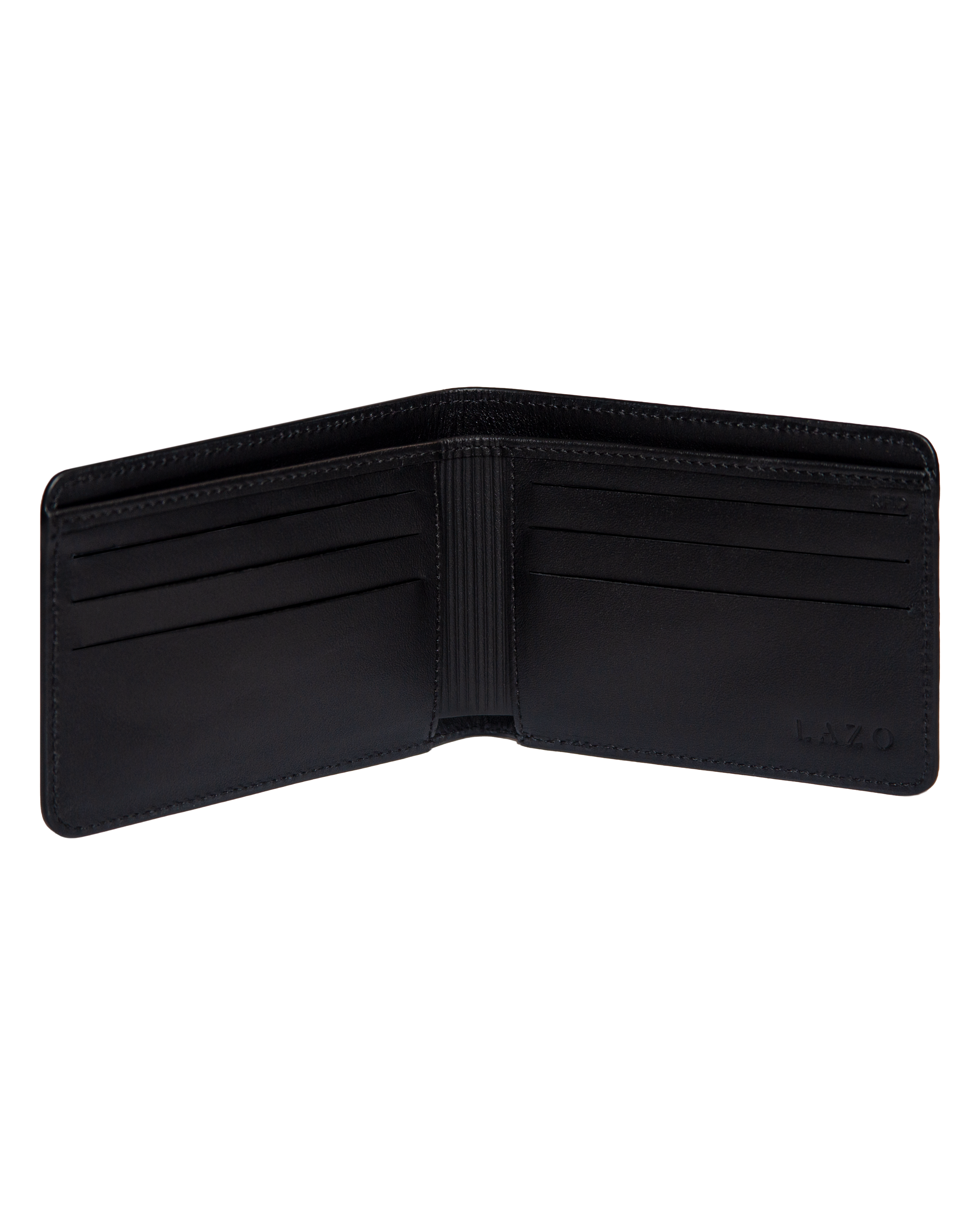 Billetera Tradicional de Cuero (Carbono-Negra)  Con Grabado de Iniciales